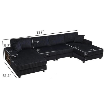 U Shaped Convertible Sofa Four Seater Lounge
