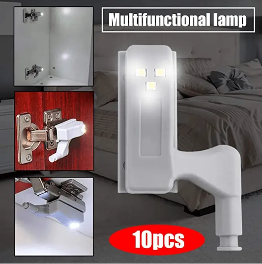 Stevvex LED inner hinge cabinet light with sensor, white, 10pc set for cupboards on Tampa Home & Garden Store