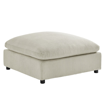 Chelsea upholstered ottomans beige ribbed fabric with removable covers HouseOfZazla 2-pack on Tampa Home & Garden Store