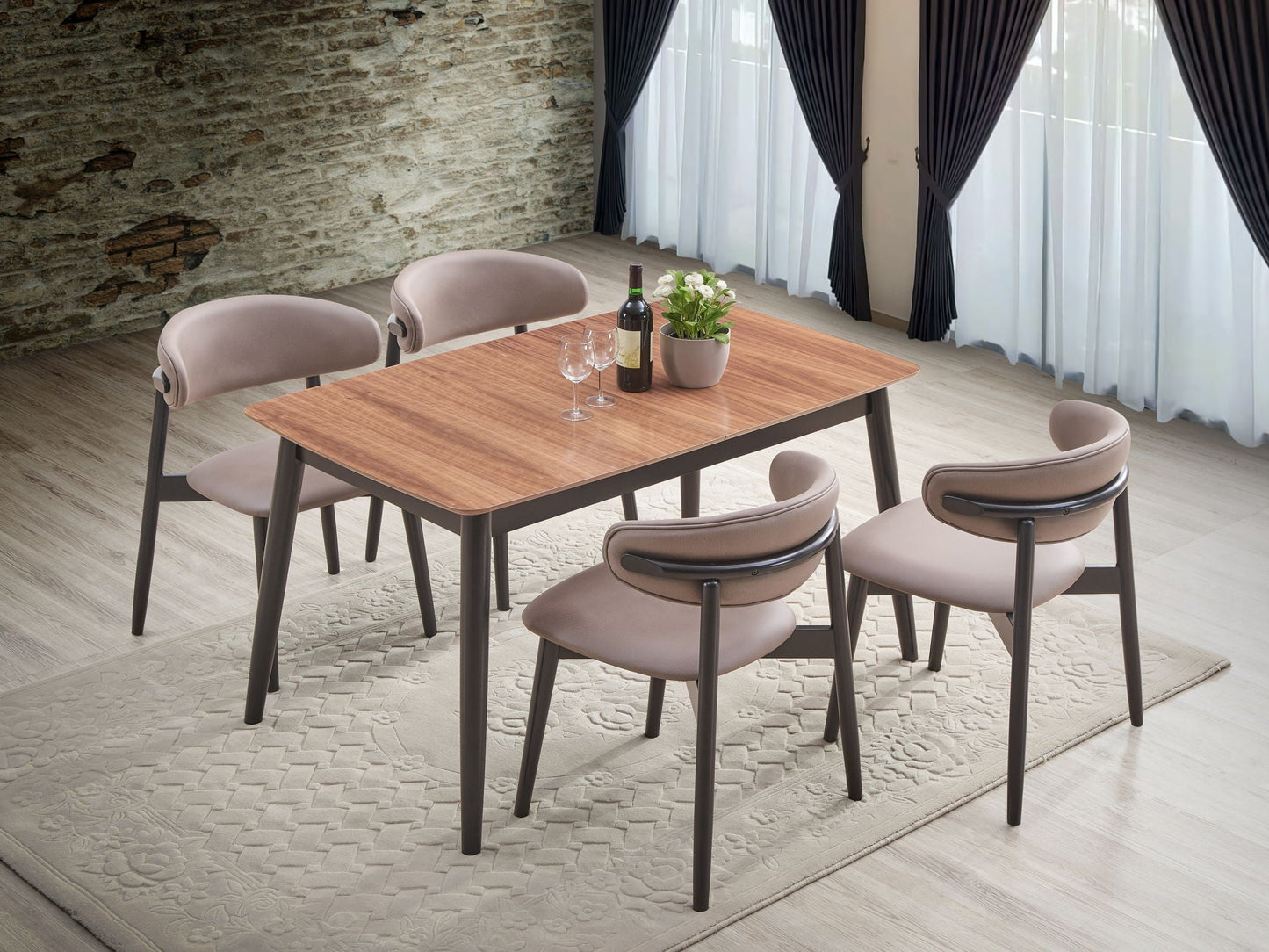 Lanae 5 Piece Dining Set With Table And Chairs