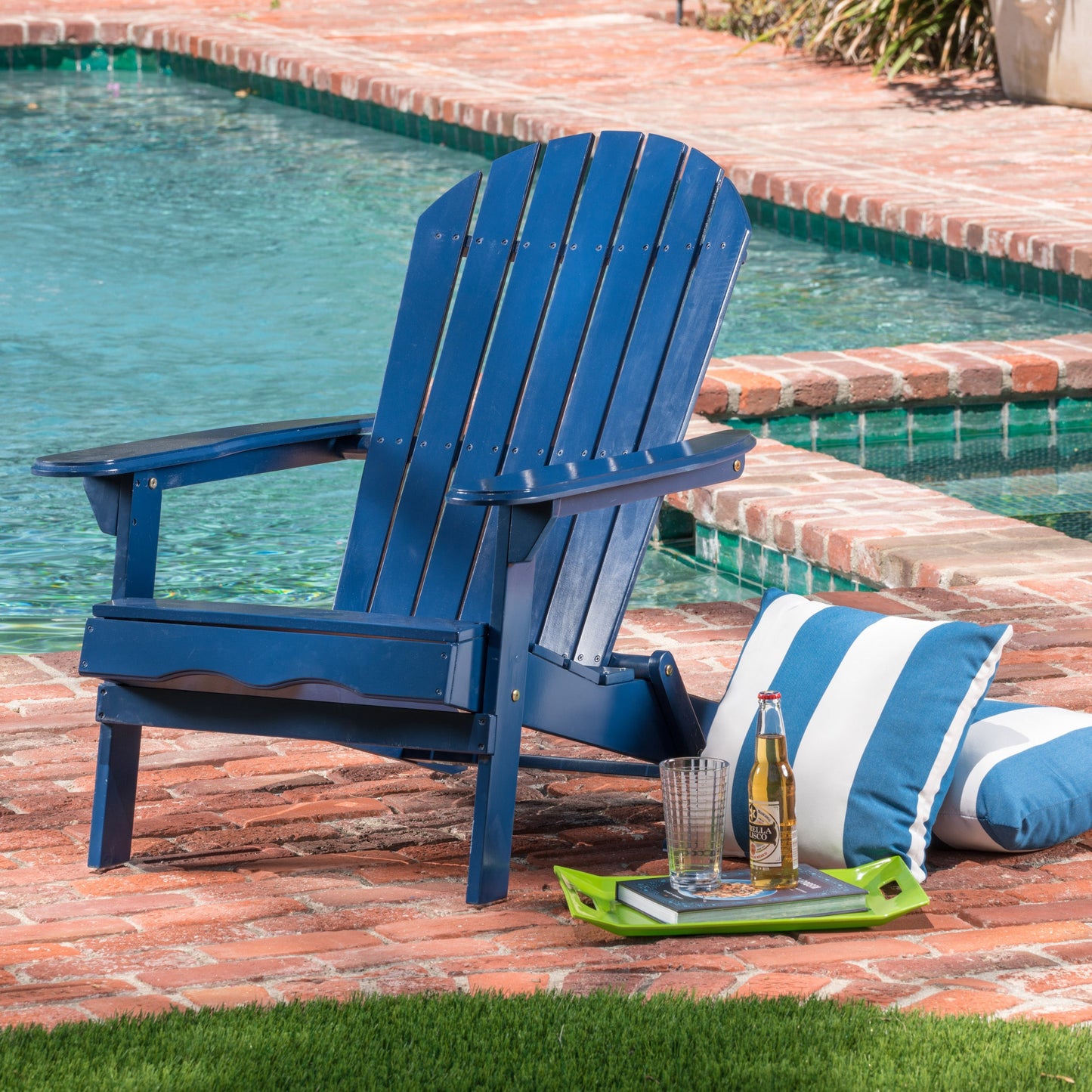 Malibu Adirondack Chair, blue wooden outdoor folding chair by HouseOfZazla on Tampa Home & Garden Store