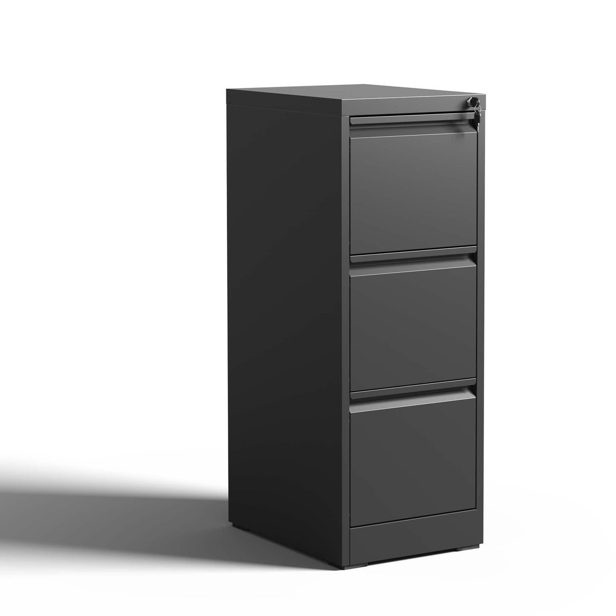 HouseOfZazla steel vertical file cabinet with lock in black on Tampa Home & Garden Store
