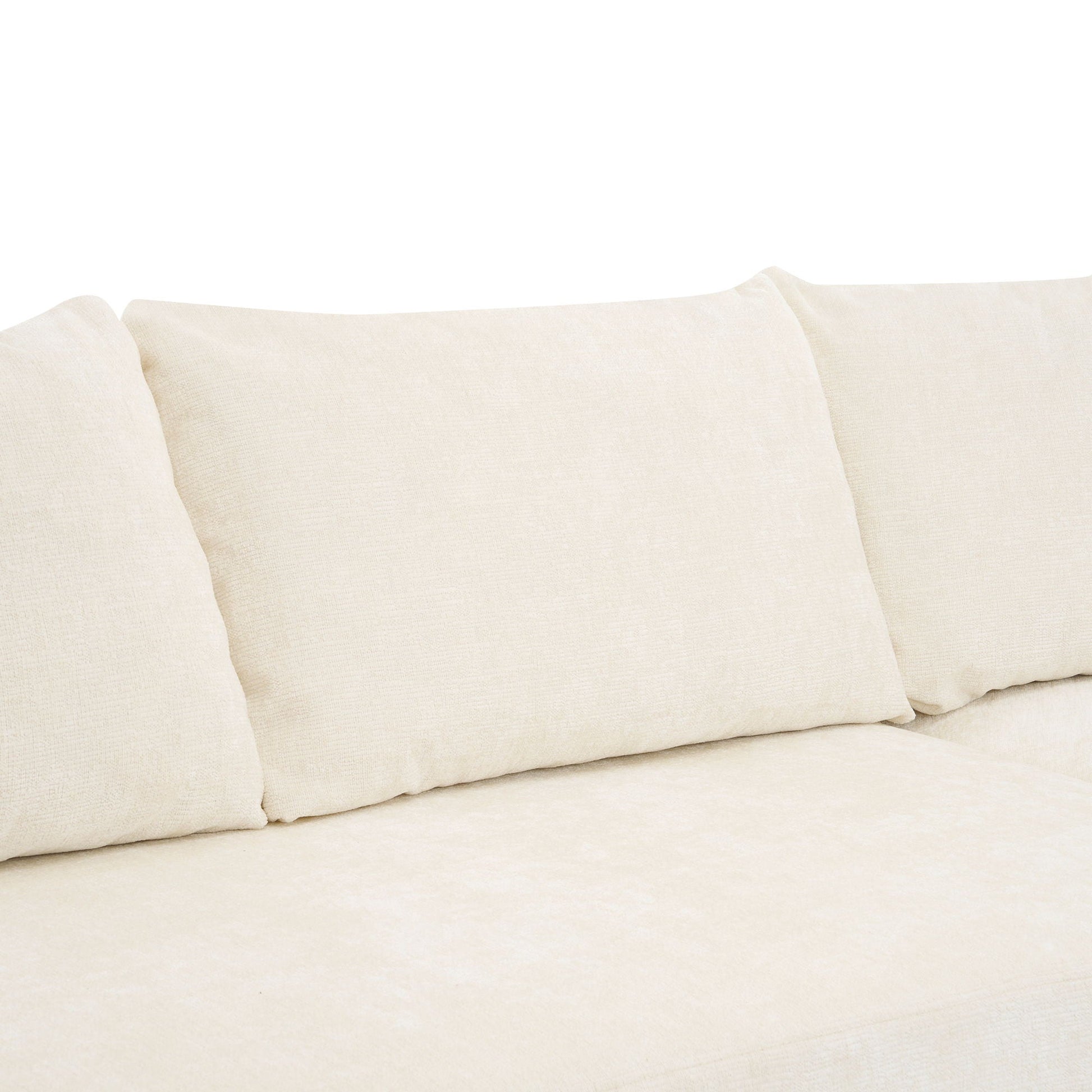 Modular Cloud Sectional Sofa Set by HouseOfZazla in beige linen with deep-seat U-shaped seats on Tampa Home & Garden Store