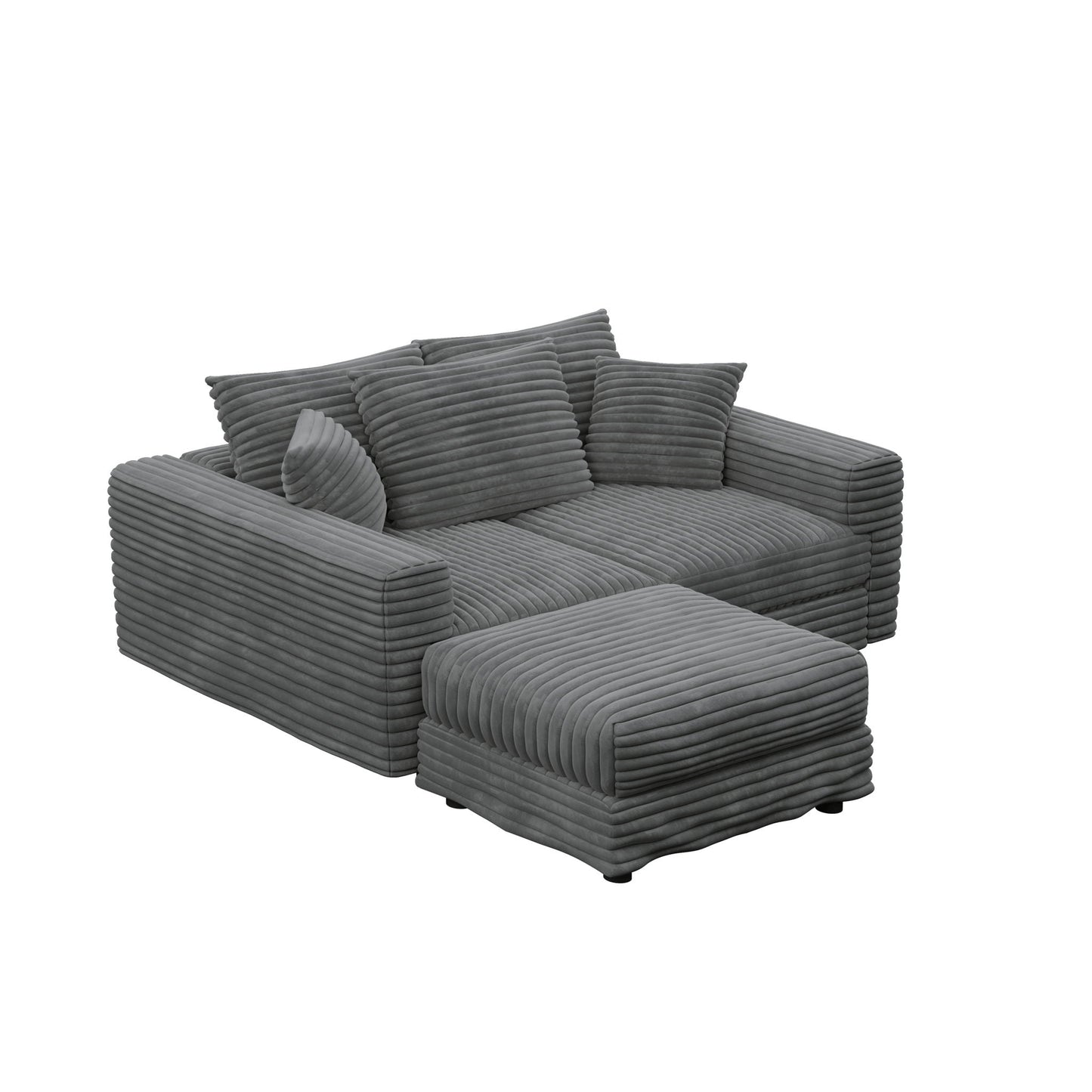 Convertible Sofa With Deep Seat and Pillows