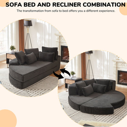 Semi Circular 2 in 1 Sofa Bed with Neck Pillow