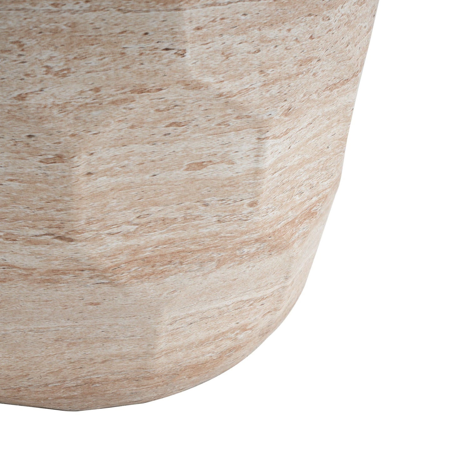 Indoor And Outdoor Beige Travertine Side Table