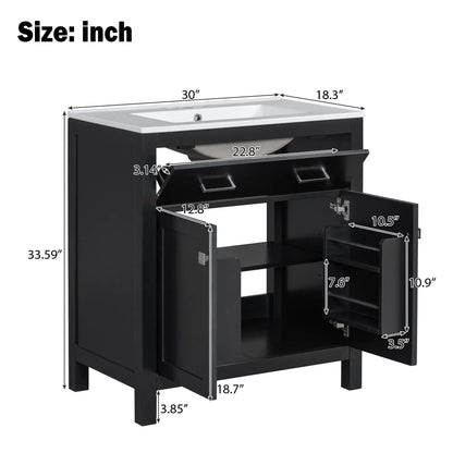 Bathroom Vanity Ceramic Sink and Soft Close Doors