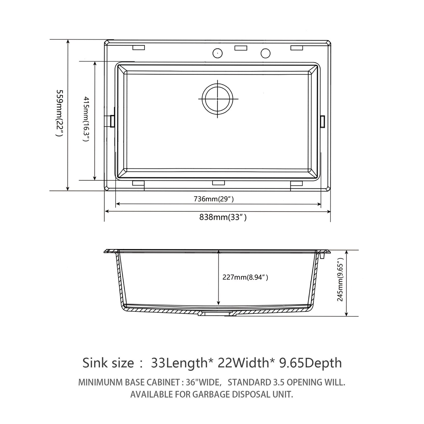 Quartz and Granite Composite Kitchen Sink