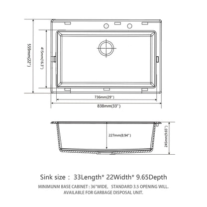 Quartz and Granite Composite Kitchen Sink
