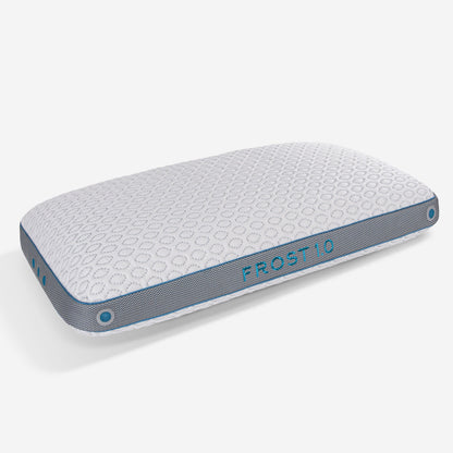 BedGear Frost 1.0 King cooling pillow by HouseOfZazla, white quilted cover with blue piping on Tampa Home & Garden Store
