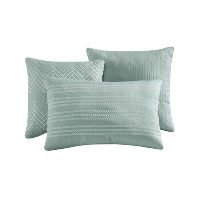 Gold Satin Circle Quilted 7 Piece Comforter Set