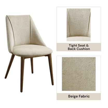 Beige microfiber side chairs set of 2, cushioned seating, walnut-finish legs HouseOfZazla on Tampa Home & Garden Store