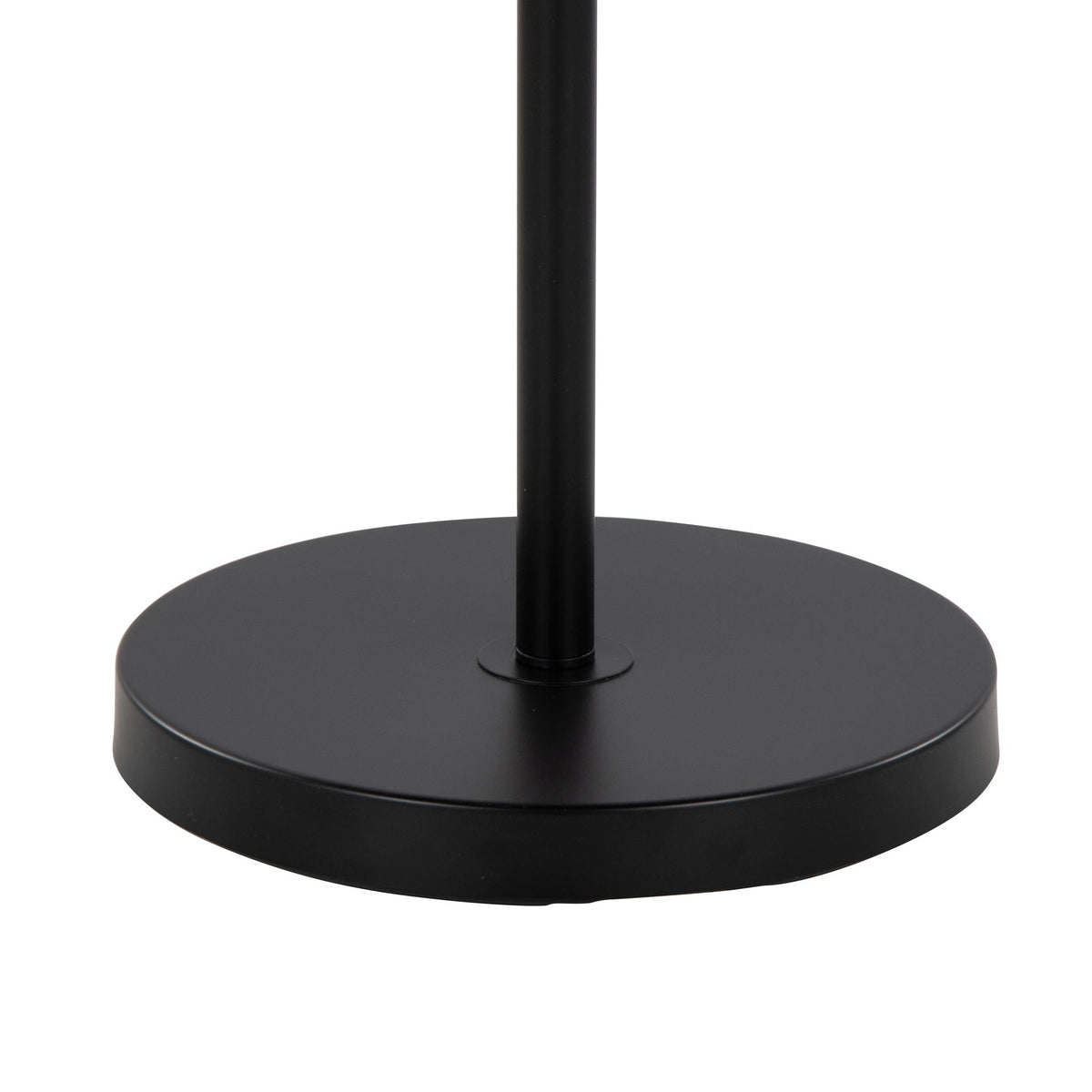 Tier - Contemporary Floor Lamp black metal base with slender pole and round pedestal on Tampa Home & Garden Store