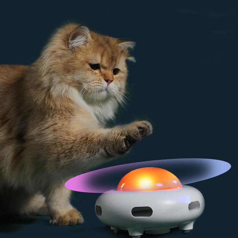 Intelligent Sports Cat Toy gray robotic base with orange dome purple rotor Sell My Stuff on Tampa Home & Garden Store