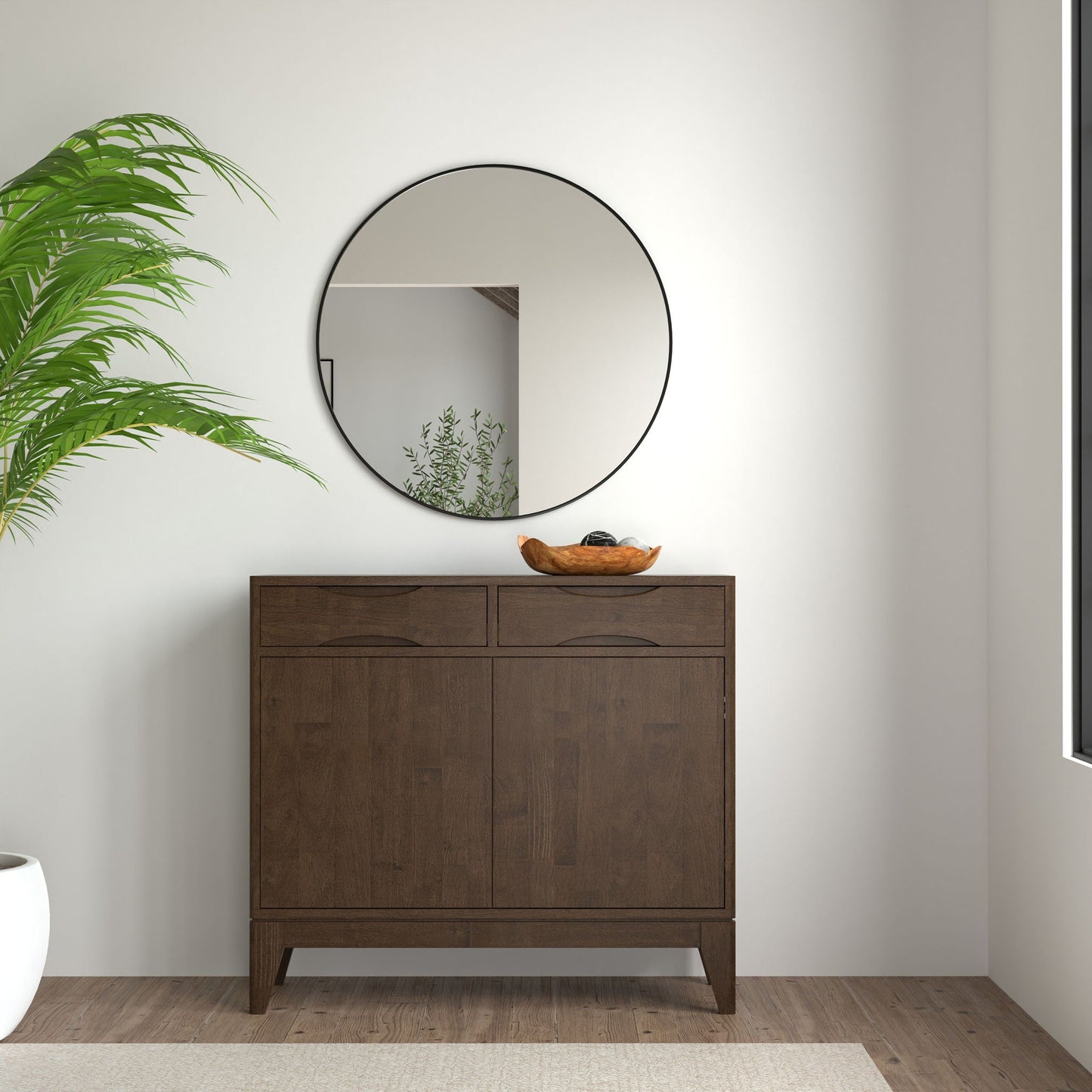 Harper walnut brown entryway storage cabinet by HouseOfZazla; accent cabinet with 2 top drawers on Tampa Home & Garden Store