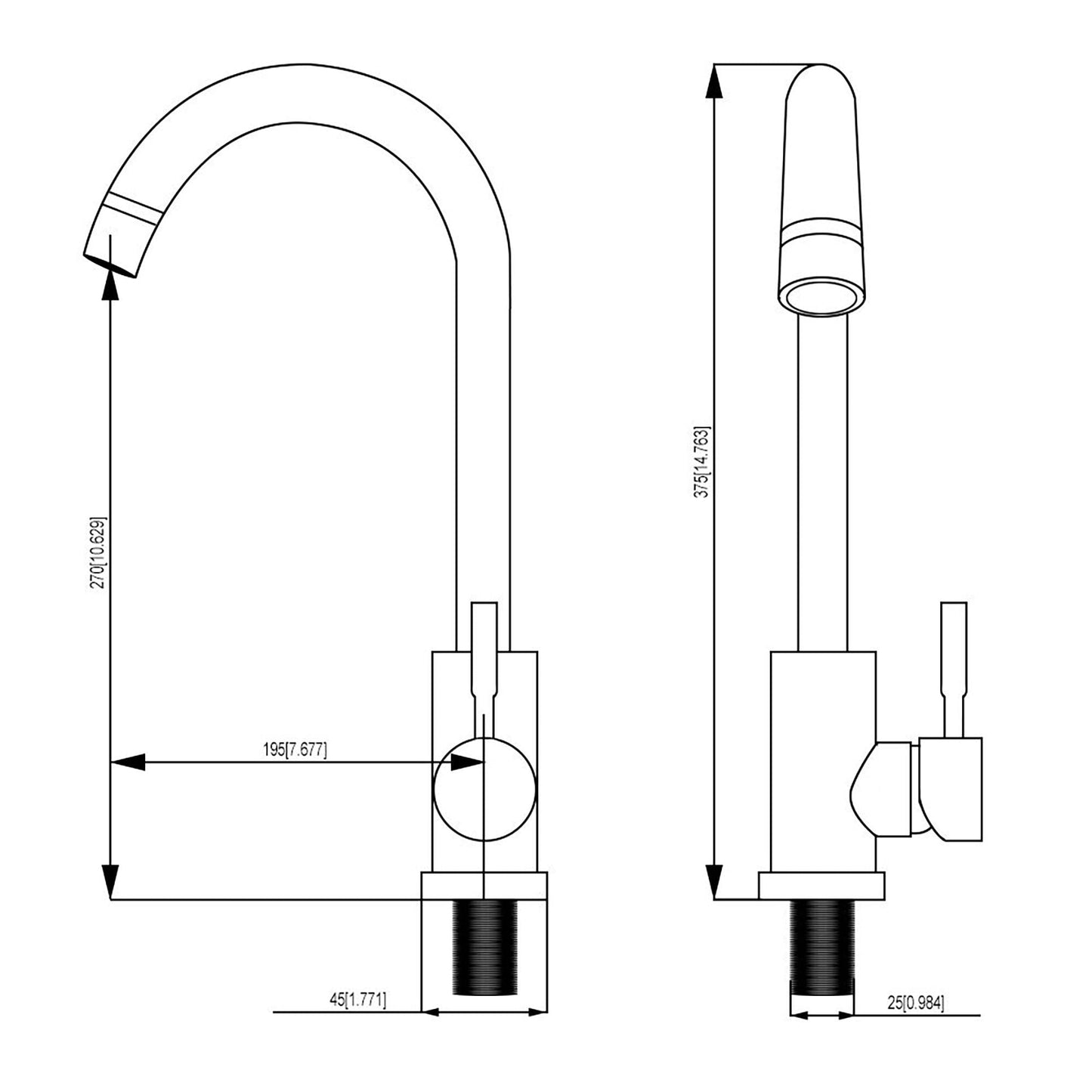 Modern Kitchen Sink Faucet with Single Handle