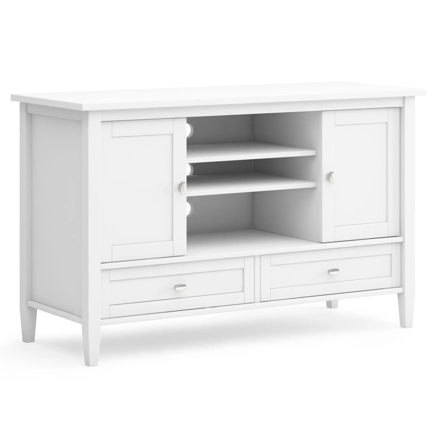 Warm Shaker TV Media Stand white with two doors and open shelves Unique Piece Furniture on Tampa Home & Garden Store
