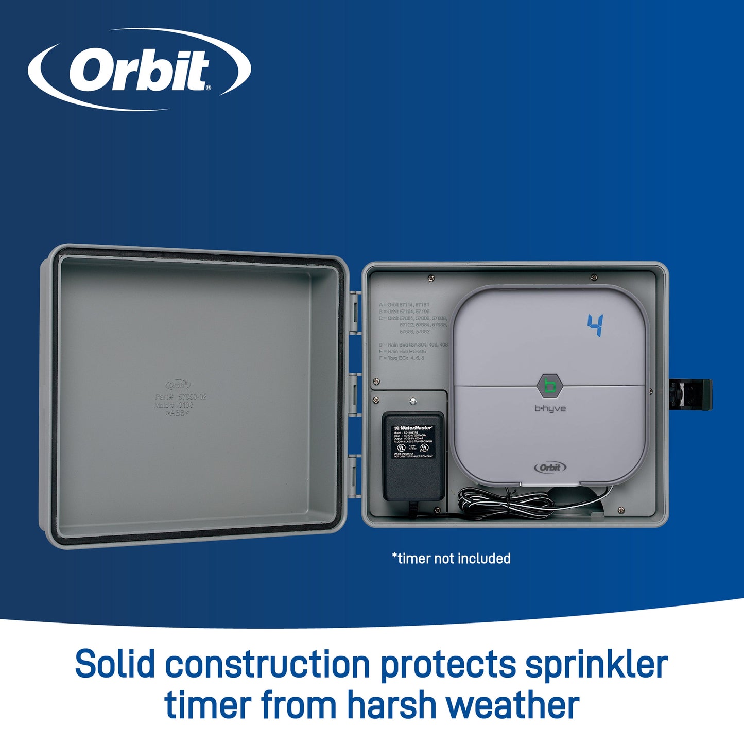 Outdoor sprinkler controller cabinet with GFCI, gray enclosure by Orbit Irrigation on Tampa Home & Garden Store