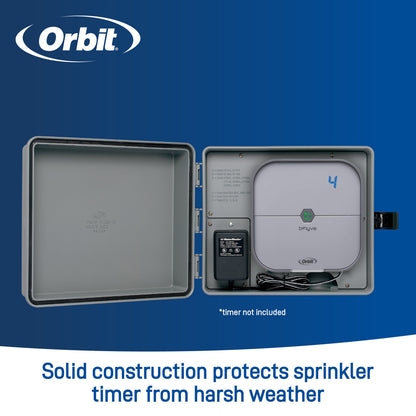 Outdoor sprinkler controller cabinet with GFCI, gray enclosure by Orbit Irrigation on Tampa Home & Garden Store