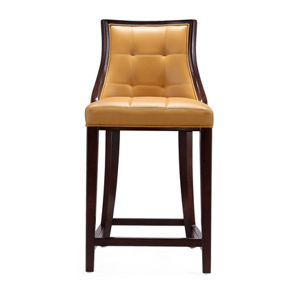 White Bar Height Stool with Solid Wood Frame tan leather upholstery traditional design on Tampa Home & Garden Store