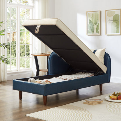 65 Inch Storage Chaise Lounge Sofa and Velvet