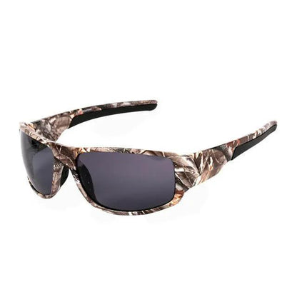 Professional Polarized Fishing Glasses with camo-pattern frame and dark gray lenses on Tampa Home & Garden Store