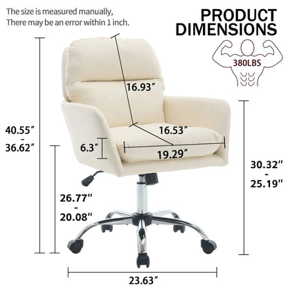 Office chair with adjustable height, ergonomic swivel by Unique Piece Furniture, chrome base on Tampa Home & Garden Store