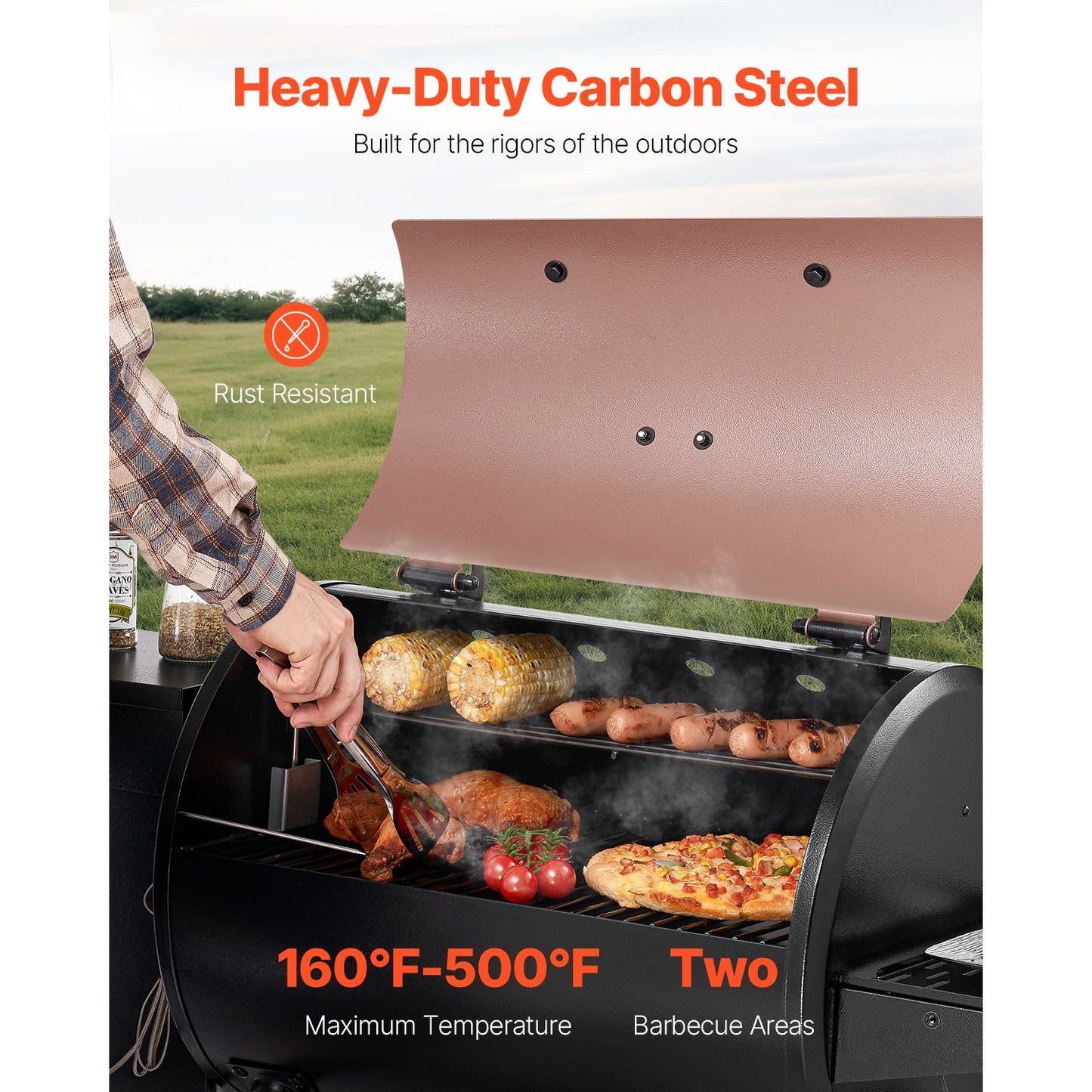 Wood Pellet Grill Smoker for Outdoor BBQs