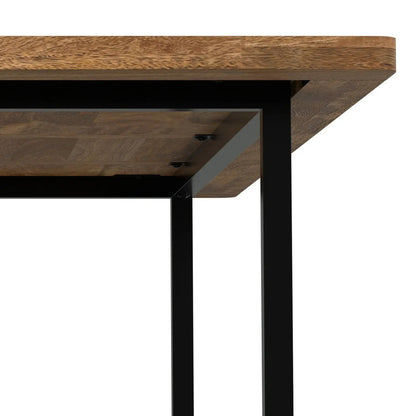 Campbell Handcrafted Dining Table with dark wood top and black metal frame on Tampa Home & Garden Store