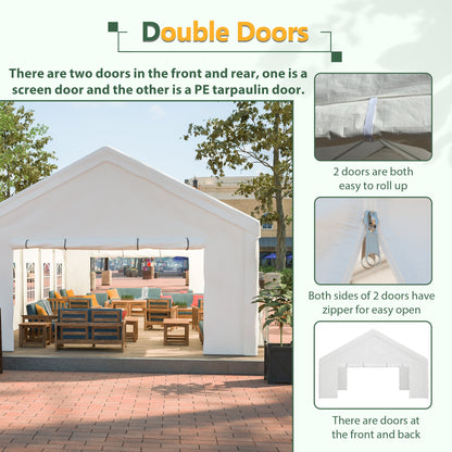 Canopy tent 16x32 ft white with removable sidewalls by HouseOfZazla for outdoor events on Tampa Home & Garden Store