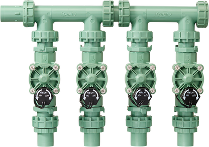 4-valve preassembled underground irrigation manifold with PVC adapters Orbit Irrigation on Tampa Home & Garden Store
