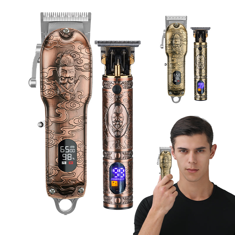 All Metal Hair Clipper Retro Oil Head Carving Scissors Machine Set USB Charging Electric Hair Clipper - Tampa Home & Garden Store