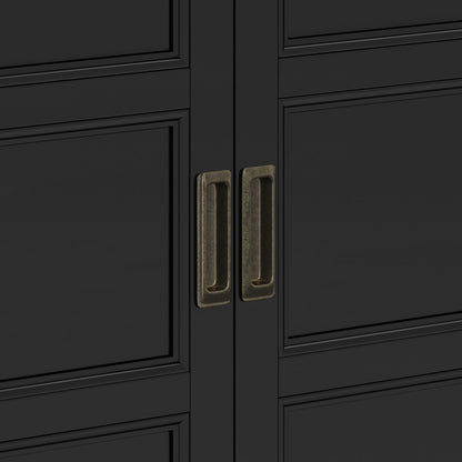 Burlington handcrafted low storage cabinet with black panels and brass pulls HouseOfZazla on Tampa Home & Garden Store