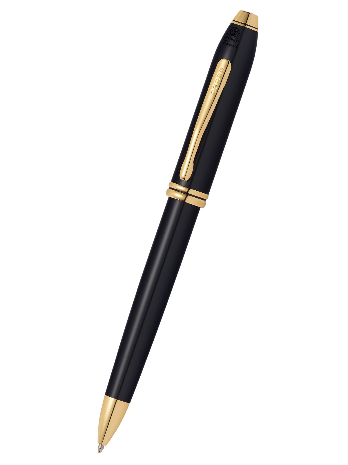 Townsend Classic Black Lacquer Ballpoint Pen by A.T. Cross with gold clip and trim on Tampa Home & Garden Store