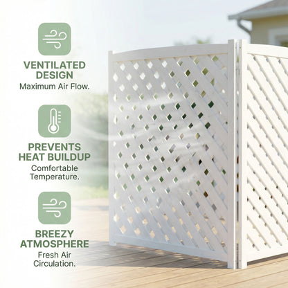 Outdoor 3 Panel Air Conditioner Screen For Patios