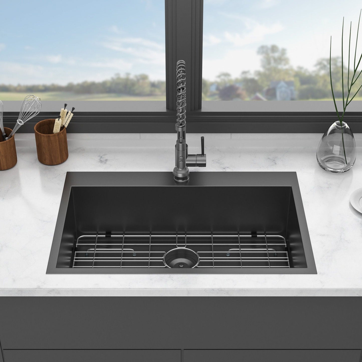Modern Drop In Kitchen Sink 16 Gauge Steel