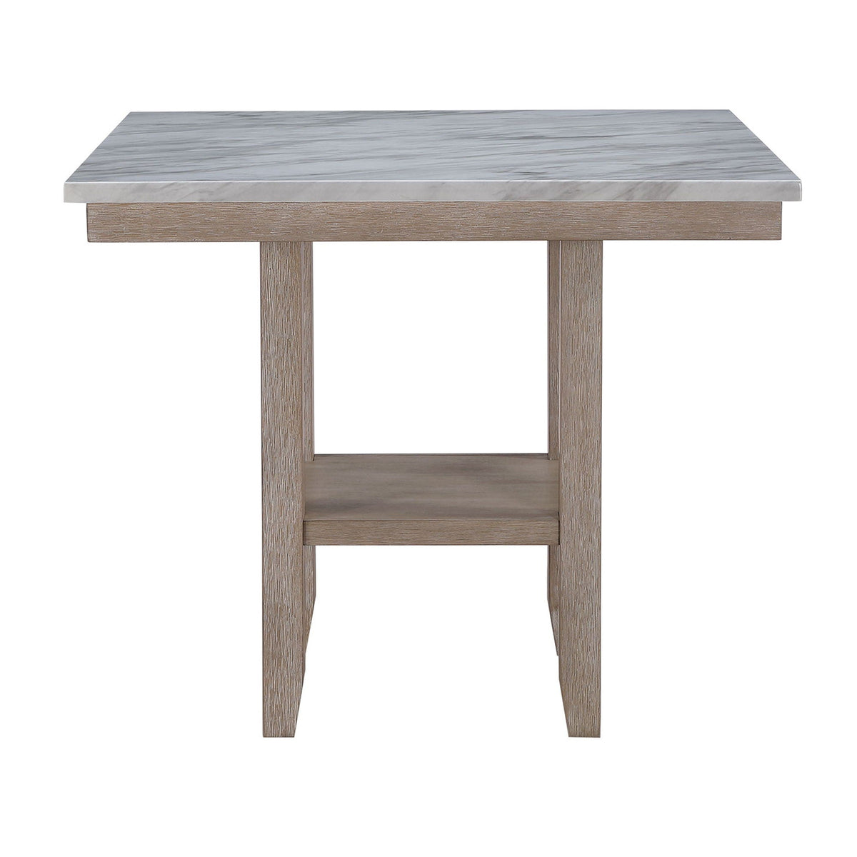 Natural Bar Table with Marble Finish 42in Square top on light wood legs HouseOfZazla on Tampa Home & Garden Store