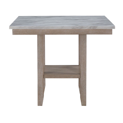 Natural Bar Table with Marble Finish 42in Square top on light wood legs HouseOfZazla on Tampa Home & Garden Store
