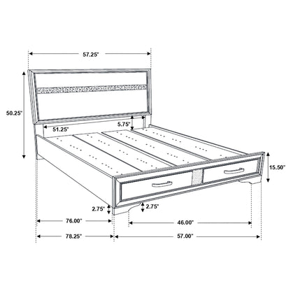 Urbana Storage Panel Bed by HouseOfZazla, storage platform bed with two under-bed drawers on Tampa Home & Garden Store