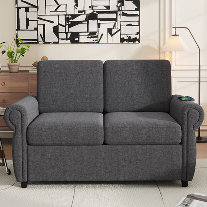 Pull Out Sofa Bed With Twin Memory Foam Mattress