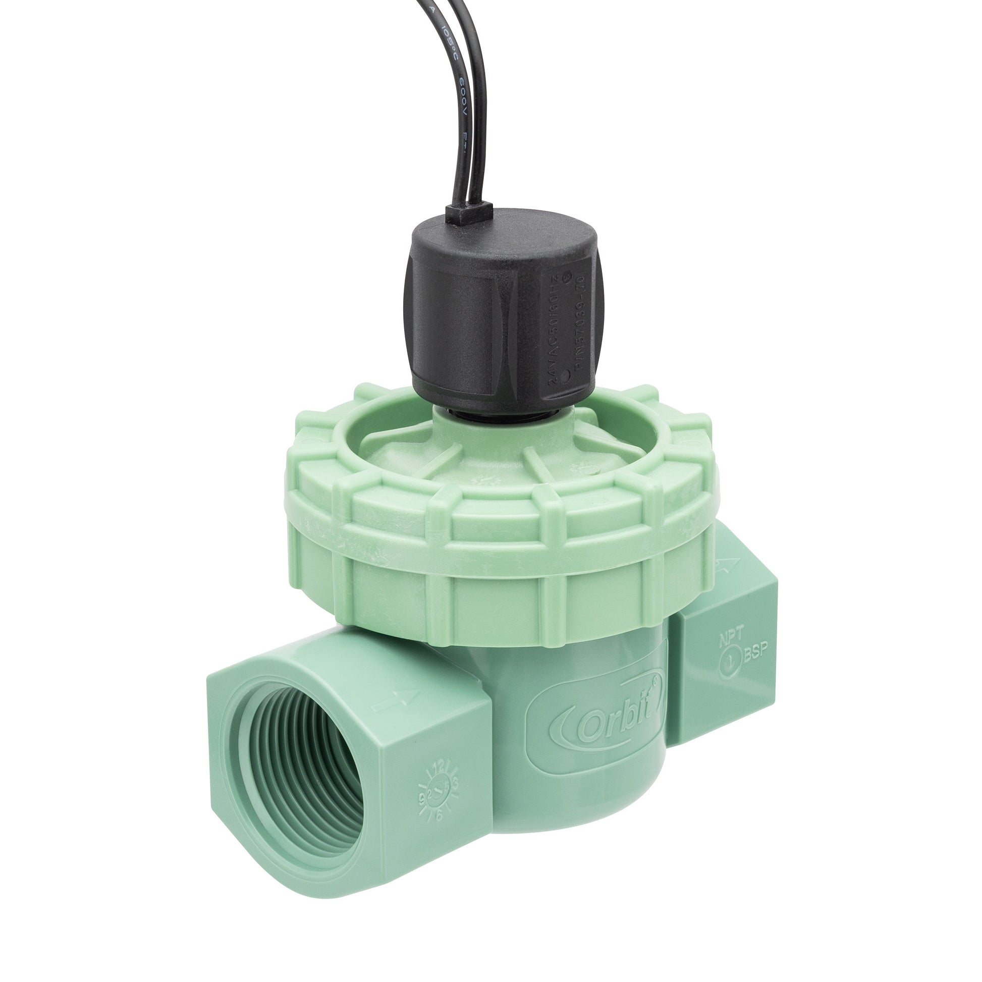 3/4 in FPT Auto Inline Jar Top Valve by Orbit Irrigation, green body with black bonnet on Tampa Home & Garden Store