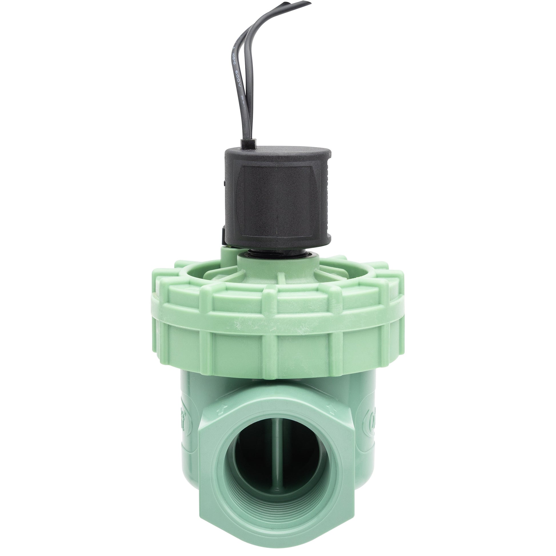 Orbit 3/4 in FPT Inline Jar Top Valve for sprinkler systems, black jar-top with green body on Tampa Home & Garden Store