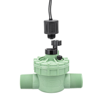 Orbit 1in MPT Jar-Top Automatic Valve, green body with black wires on Tampa Home & Garden Store