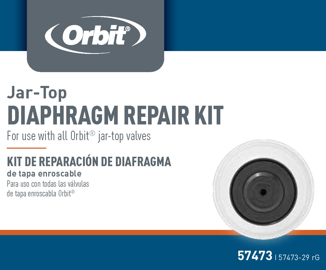 Orbit Jar-Top Diaphragm Repair Kit packaging for Underground Irrigation Sprinkler Valves on Tampa Home & Garden Store