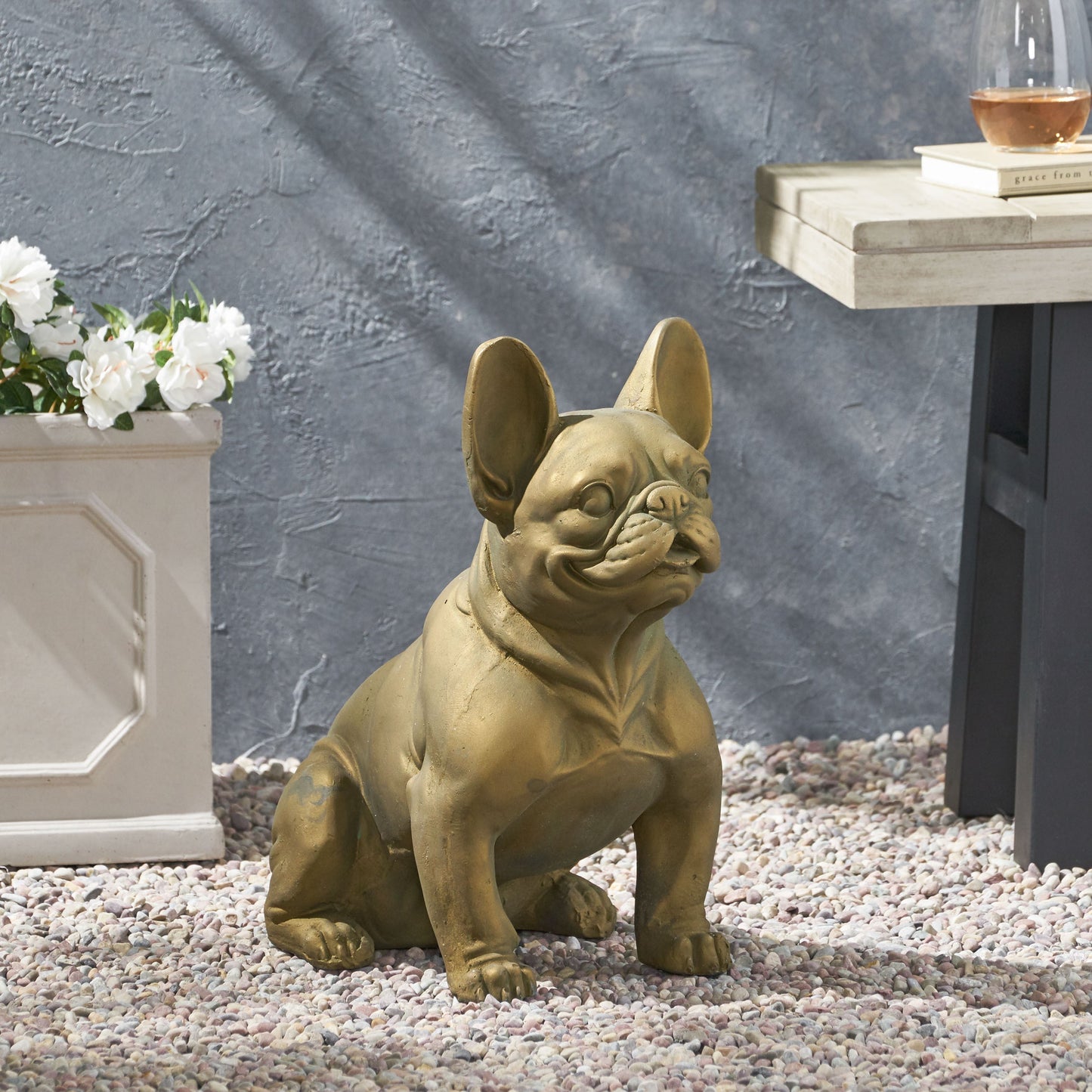 French Bulldog Outdoor Statue for Home and Yard