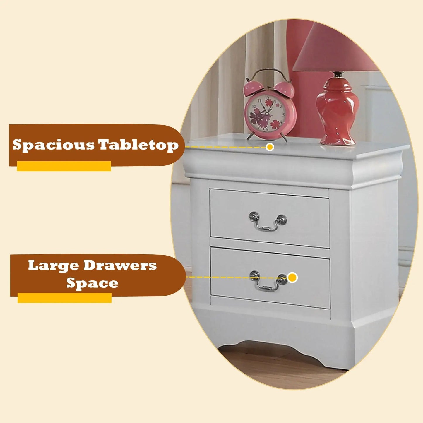 Louis Philippe III Sleek Design Nightstand