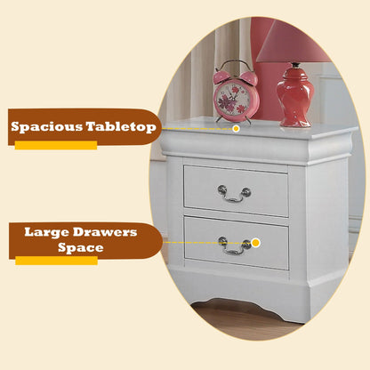 Louis Philippe III Sleek Design Nightstand, gray wood accent table with large 3-drawer storage by HouseOfZazla on Tampa Home & Garden Store
