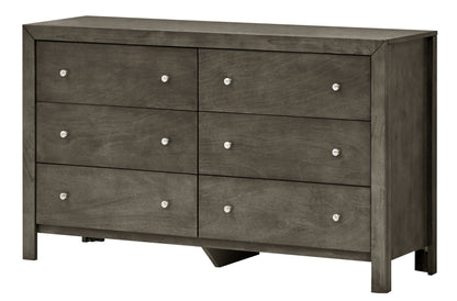 Burlington dresser gray wood finish with 9 drawers and silver knobs on Tampa Home & Garden Store
