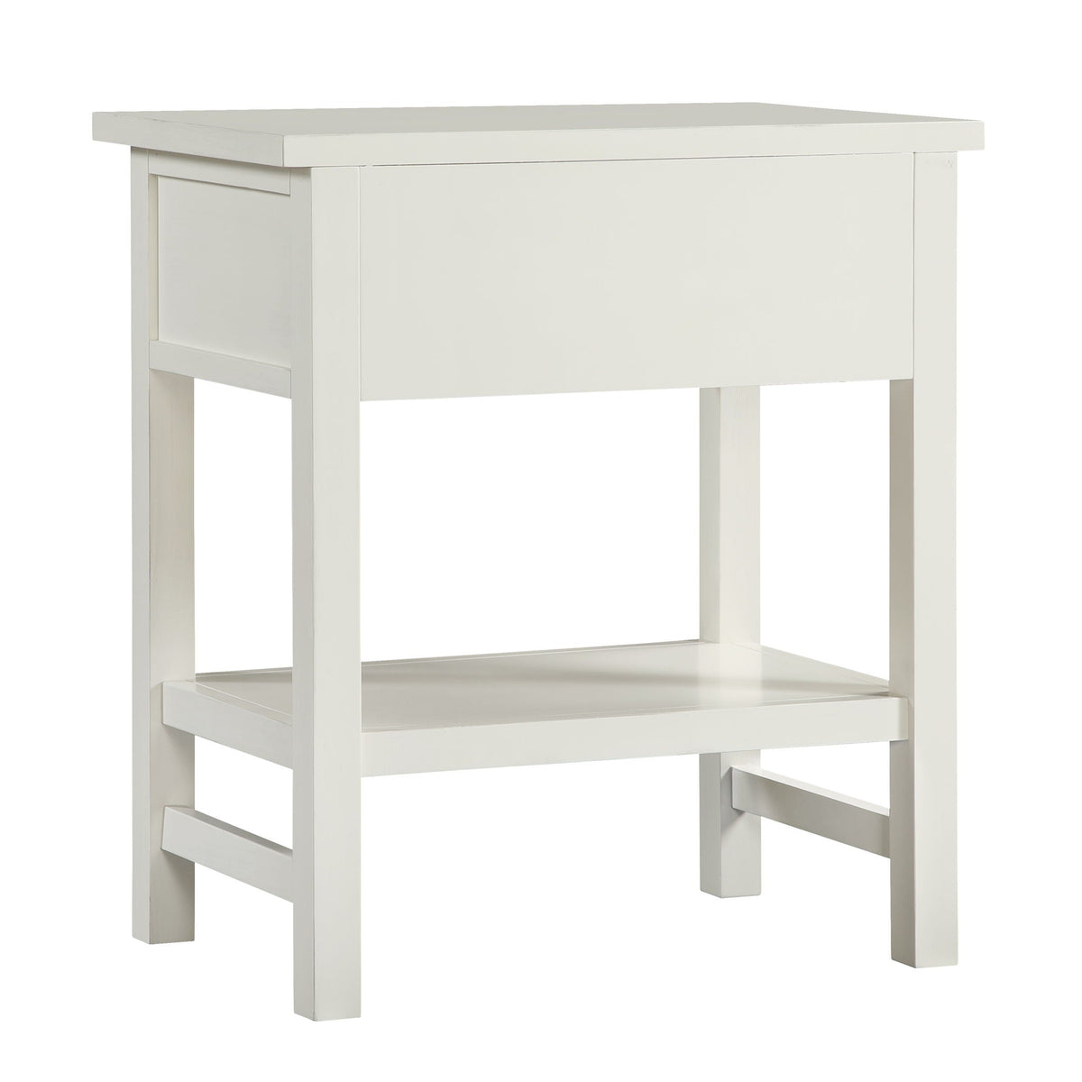 Finley 1 Drawer Storage Nightstand with Open Shelf in white finish HouseOfZazla on Tampa Home & Garden Store