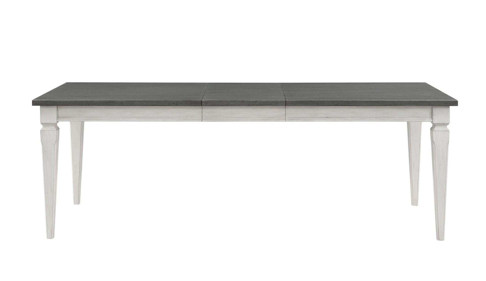 Katia dining table with leaf, gray top and white base, HouseOfZazla on Tampa Home & Garden Store
